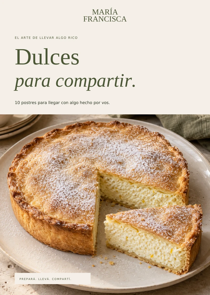 Portada del recetario Dulces para compartir.