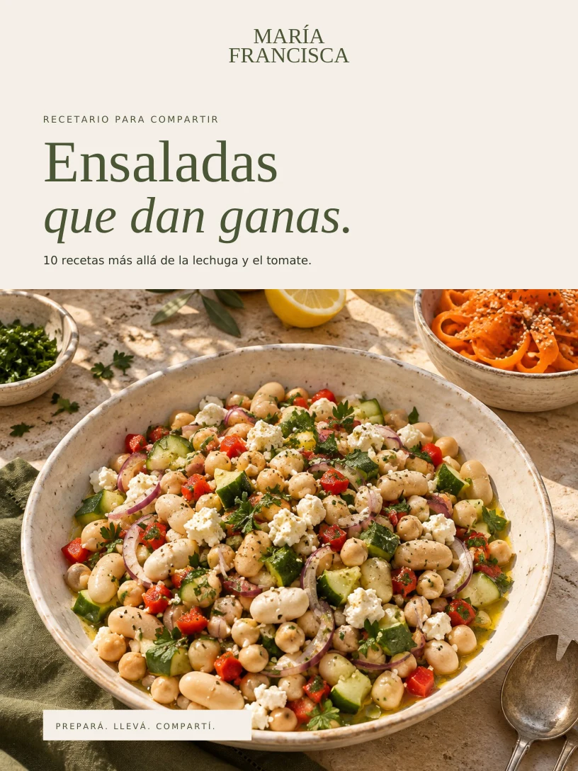 Portada del recetario Ensaladas que dan ganas.